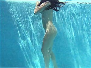 Jessica Lincoln diminutive inked Russian teen in the pool